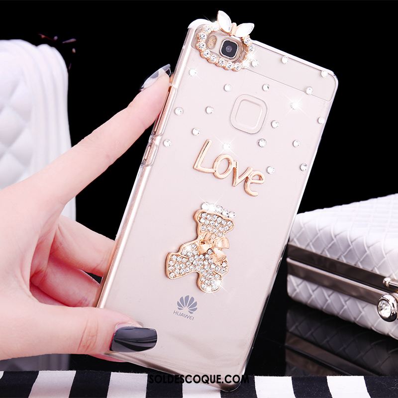 Coque Huawei P9 Lite Jeunesse Rouge Strass Téléphone Portable Étui Pas Cher