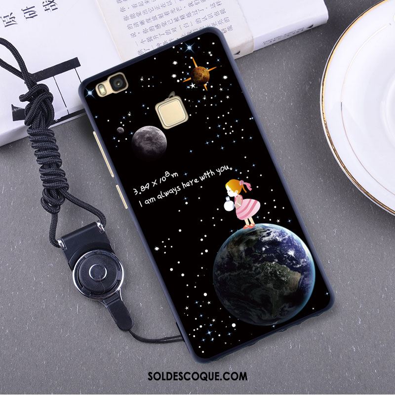 Coque Huawei P9 Lite Membrane Coque En Silicone Étui Noir Tempérer Pas Cher