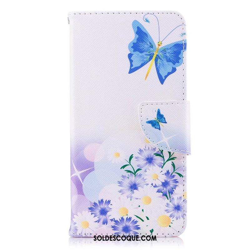 Coque Huawei P9 Lite Plume Dessin Animé Bleu Téléphone Portable Étui En Cuir France