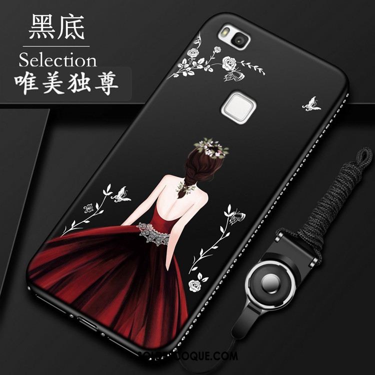 Coque Huawei P9 Lite Strass Fluide Doux Silicone Téléphone Portable Rouge Housse En Ligne