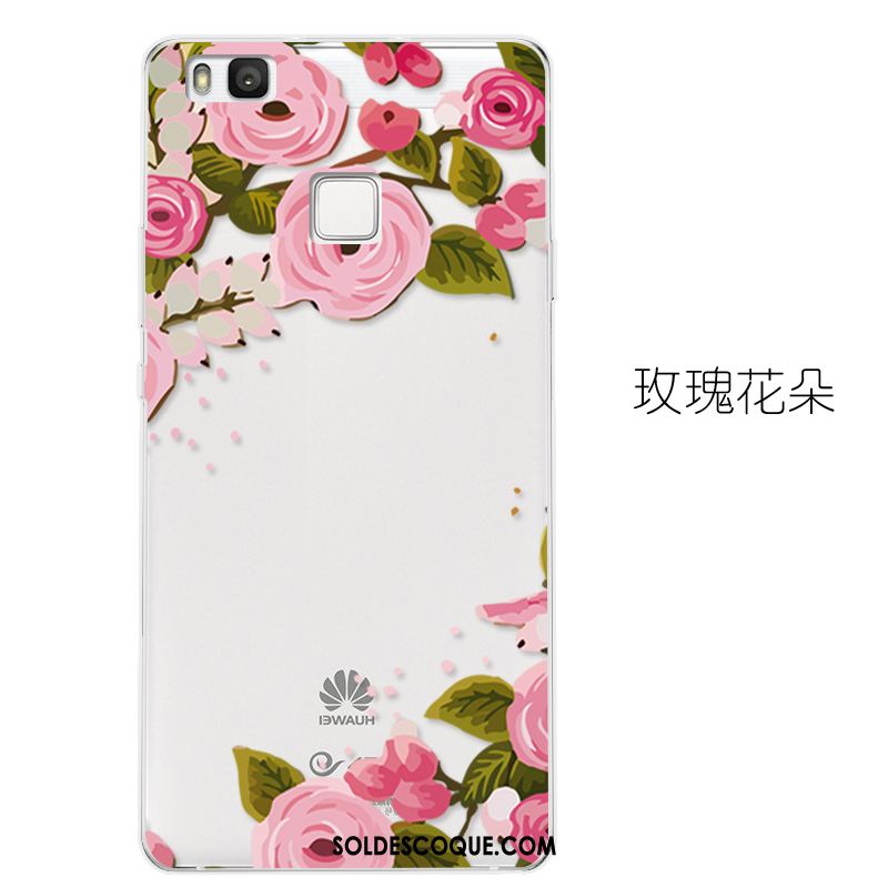 Coque Huawei P9 Lite Étui Fluide Doux Rose Silicone Protection Pas Cher