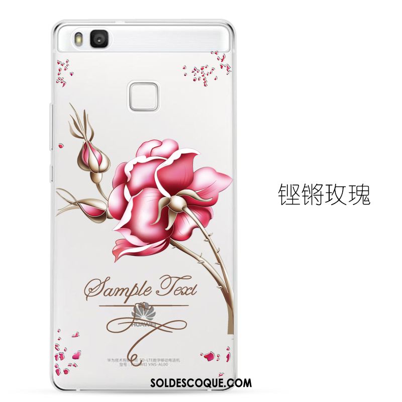 Coque Huawei P9 Lite Étui Fluide Doux Rose Silicone Protection Pas Cher