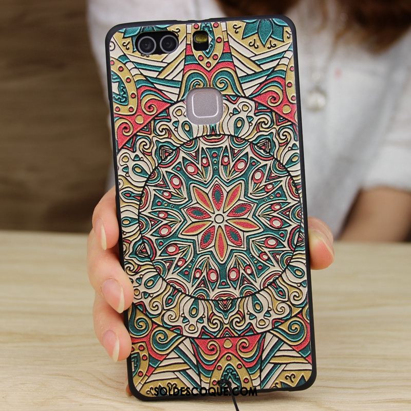 Coque Huawei P9 Plus Créatif Téléphone Portable Délavé En Daim Protection Multicolore Pas Cher