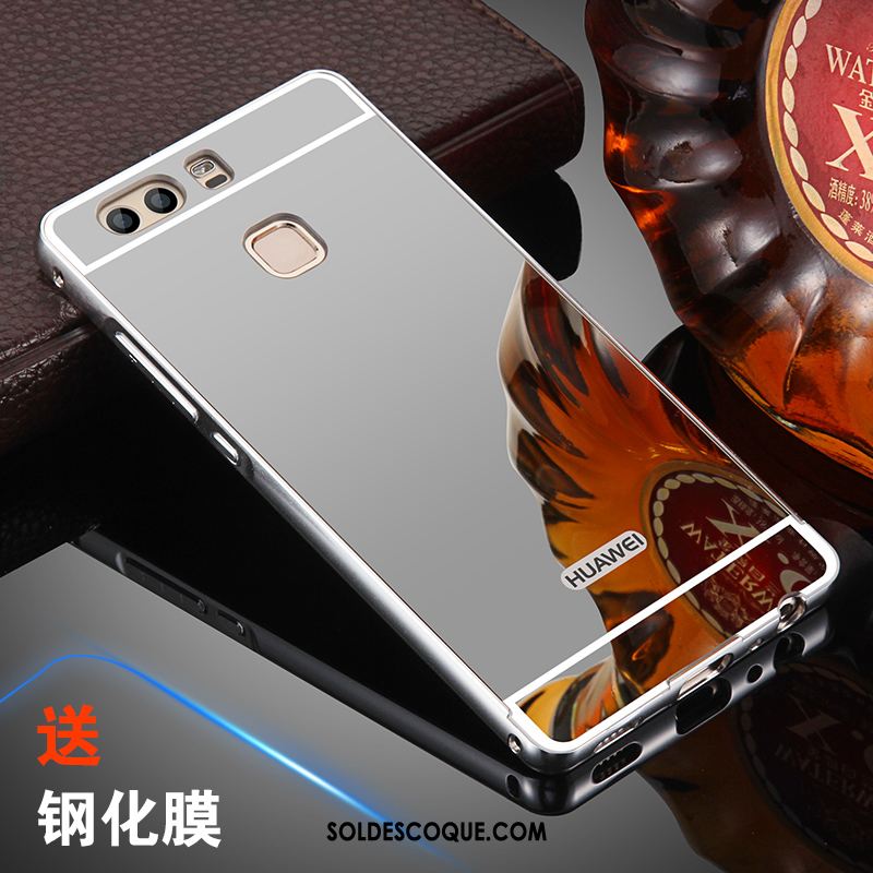 Coque Huawei P9 Plus Métal Border Étui Couvercle Arrière Incassable France