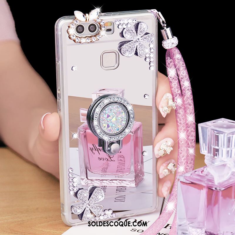 Coque Huawei P9 Plus Or Strass Longue Fluide Doux Téléphone Portable Pas Cher