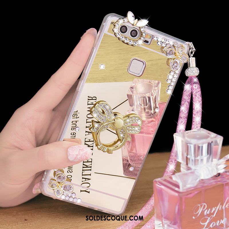 Coque Huawei P9 Plus Or Strass Longue Fluide Doux Téléphone Portable Pas Cher