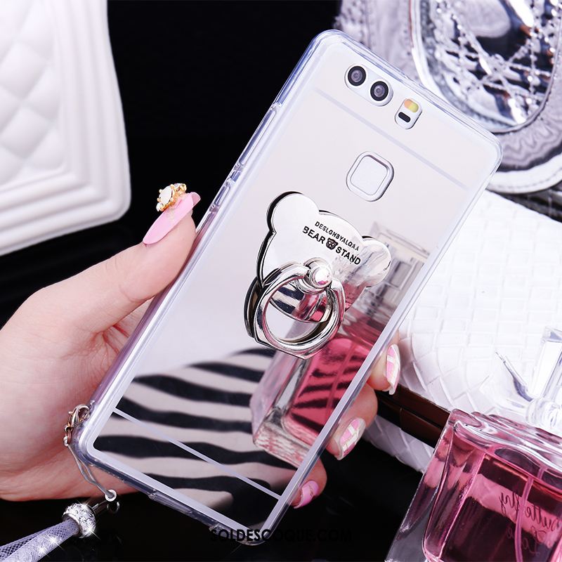 Coque Huawei P9 Plus Ornements Suspendus Peluche Rose Miroir Charmant Pas Cher