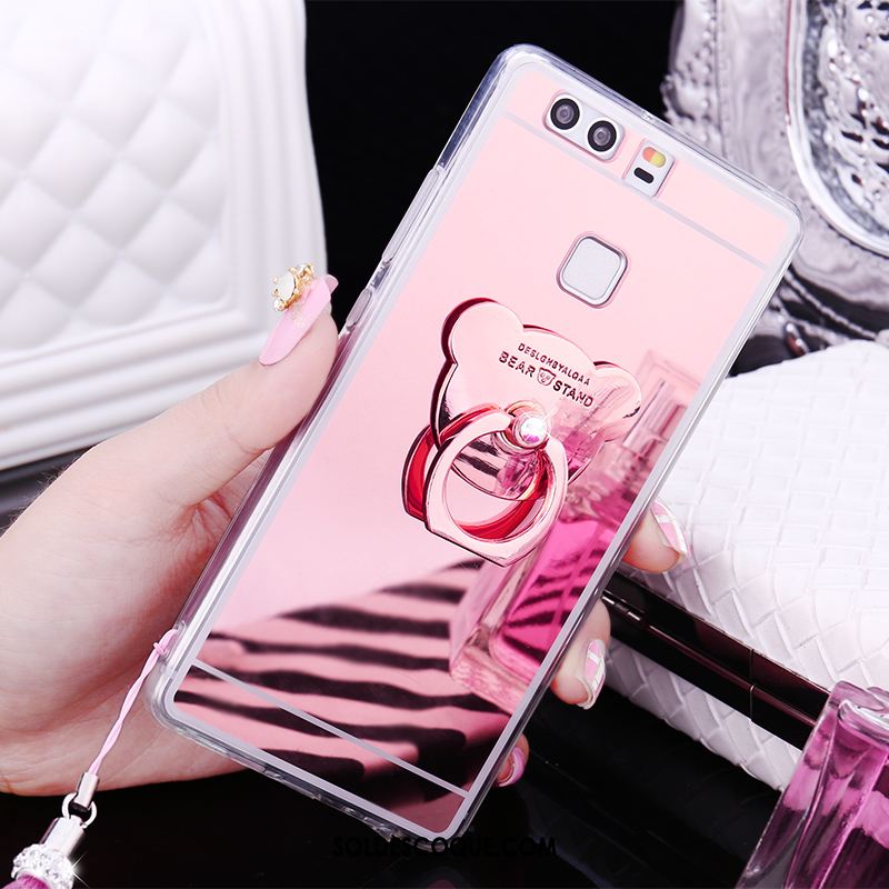 Coque Huawei P9 Plus Ornements Suspendus Peluche Rose Miroir Charmant Pas Cher