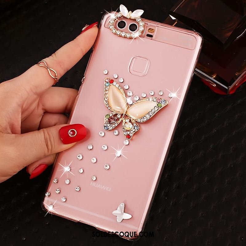 Coque Huawei P9 Plus Protection Strass Téléphone Portable Transparent Incassable Housse Soldes