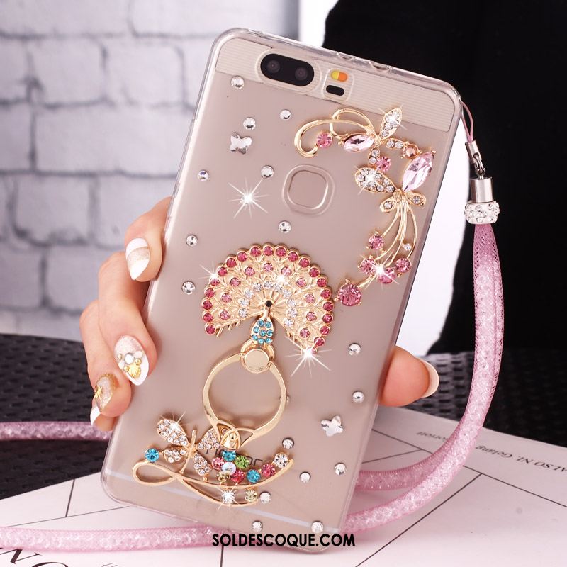 Coque Huawei P9 Plus Strass Transparent Téléphone Portable Étui Anneau Soldes