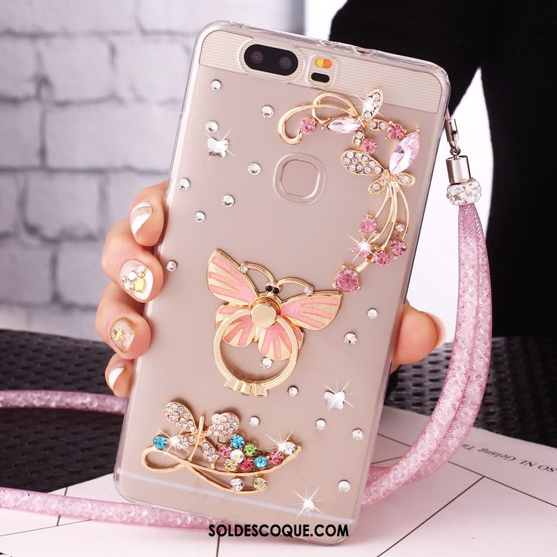 Coque Huawei P9 Plus Strass Transparent Téléphone Portable Étui Anneau Soldes