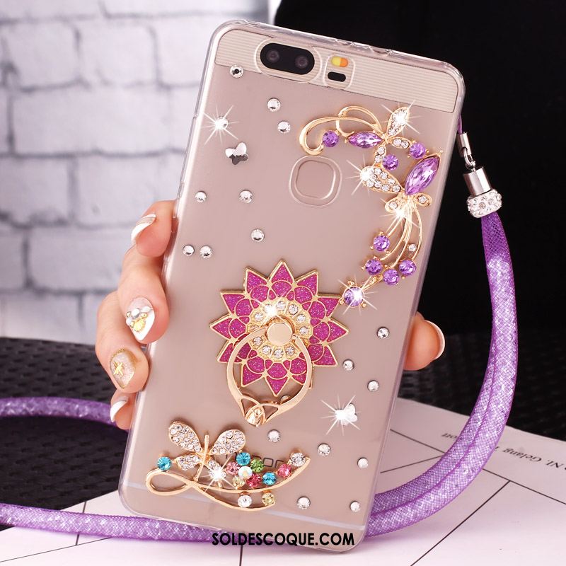 Coque Huawei P9 Plus Strass Transparent Téléphone Portable Étui Anneau Soldes