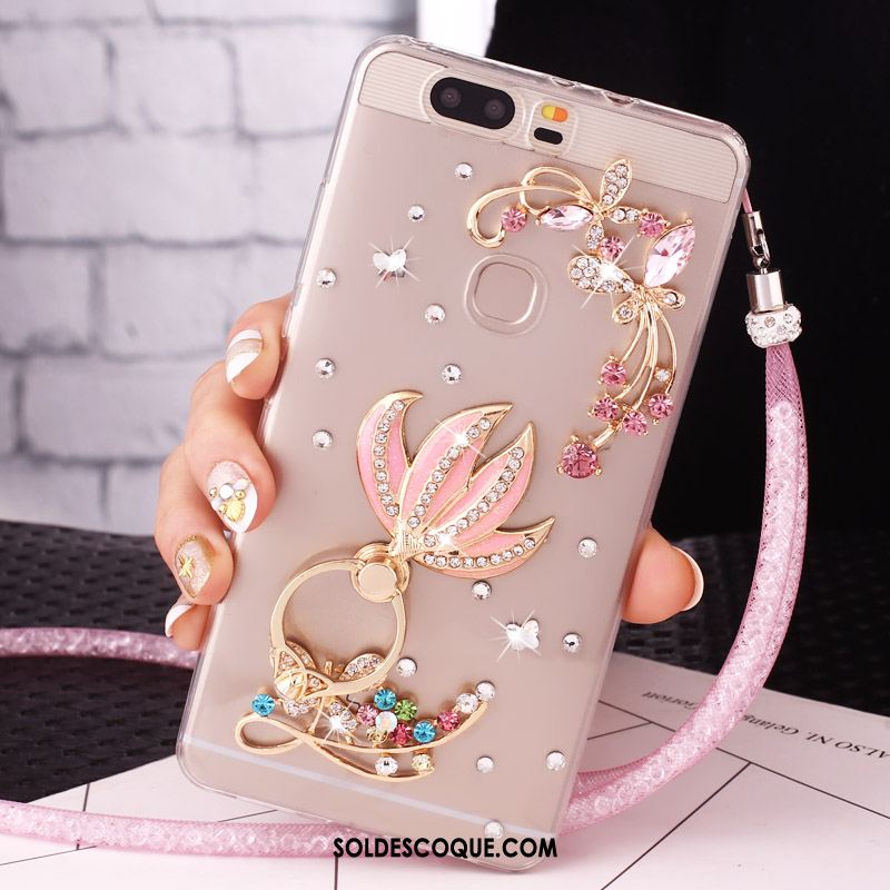 Coque Huawei P9 Plus Strass Transparent Téléphone Portable Étui Anneau Soldes