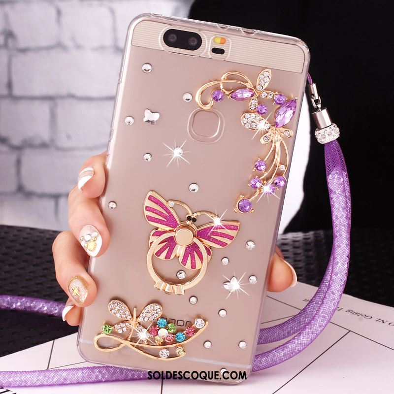 Coque Huawei P9 Plus Strass Transparent Téléphone Portable Étui Anneau Soldes