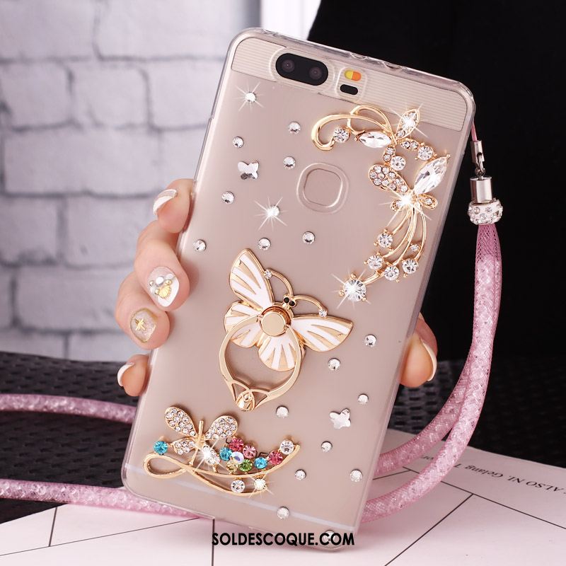 Coque Huawei P9 Plus Strass Transparent Téléphone Portable Étui Anneau Soldes