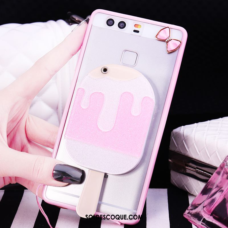 Coque Huawei P9 Plus Transparent Cou Suspendu Étui Dessin Animé Miroir En Ligne