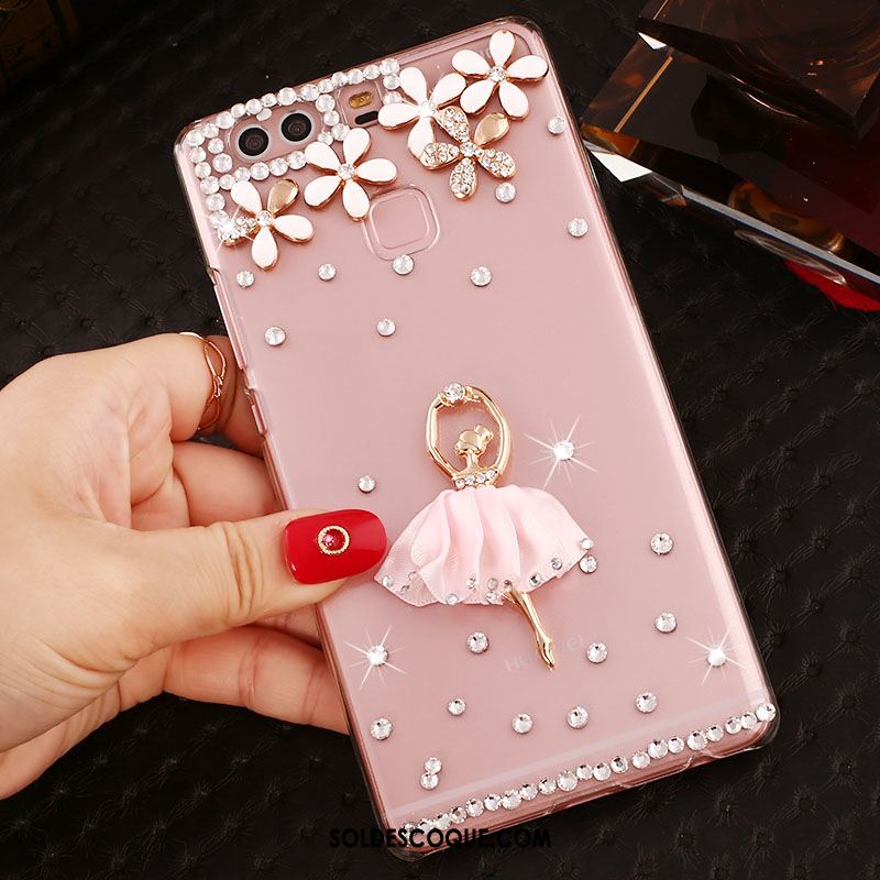 Coque Huawei P9 Plus Transparent Téléphone Portable Strass Incassable Tendance En Ligne