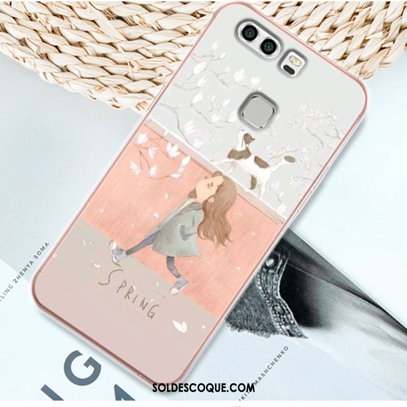 Coque Huawei P9 Plus Téléphone Portable Fluide Doux Silicone Rose Pu Soldes