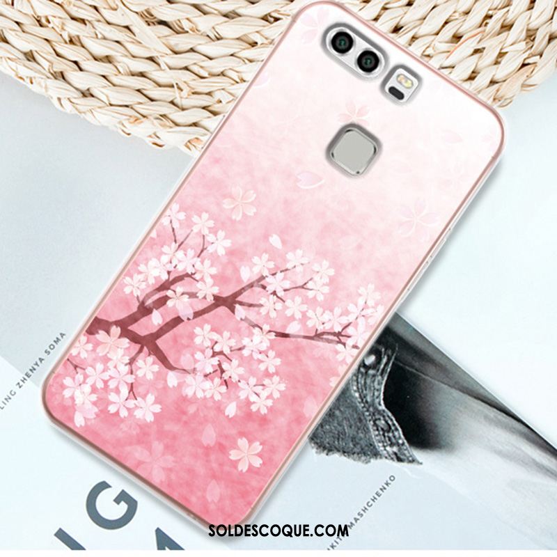 Coque Huawei P9 Plus Téléphone Portable Fluide Doux Silicone Rose Pu Soldes