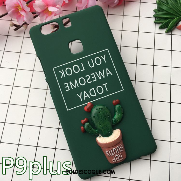 Coque Huawei P9 Plus Vert Dimensionnel Étui Téléphone Portable Protection En Ligne