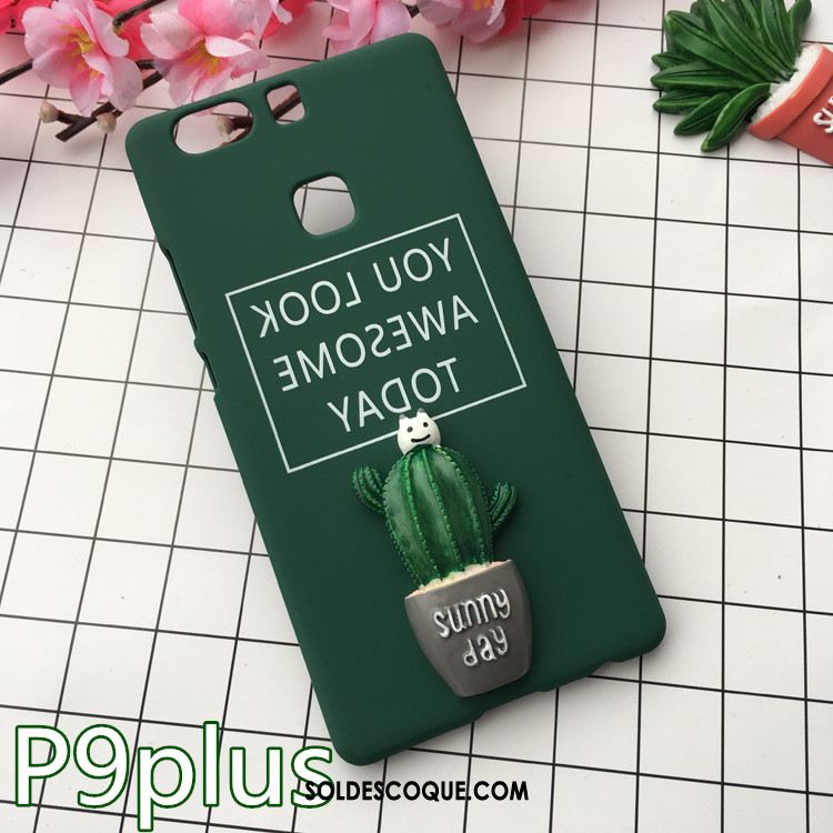 Coque Huawei P9 Plus Vert Dimensionnel Étui Téléphone Portable Protection En Ligne