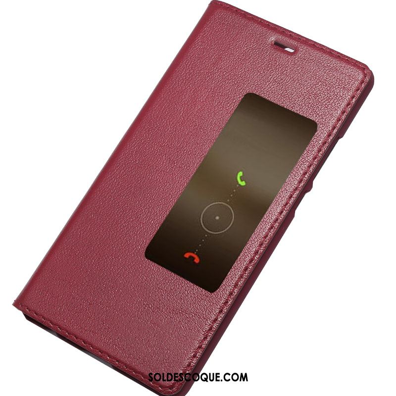 Coque Huawei P9 Plus Vin Rouge Business Téléphone Portable Étui En Cuir Dormance Soldes