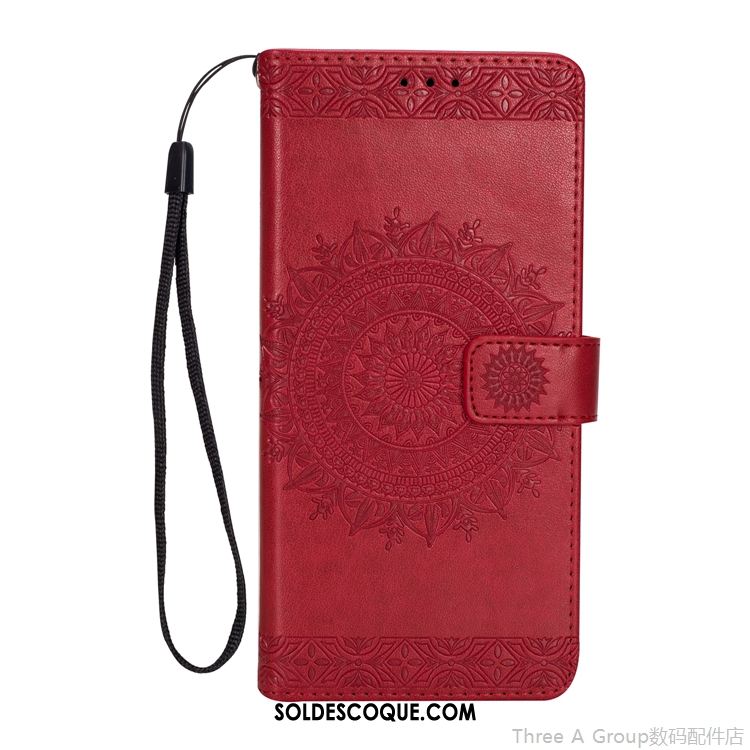 Coque Huawei P9 Portefeuille Ornements Suspendus Incassable Rouge Téléphone Portable Soldes