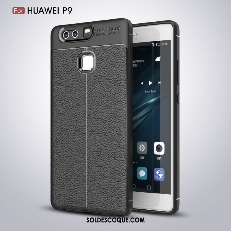 Coque Huawei P9 Protection Modèle Fleurie Noir Fluide Doux Incassable En Ligne