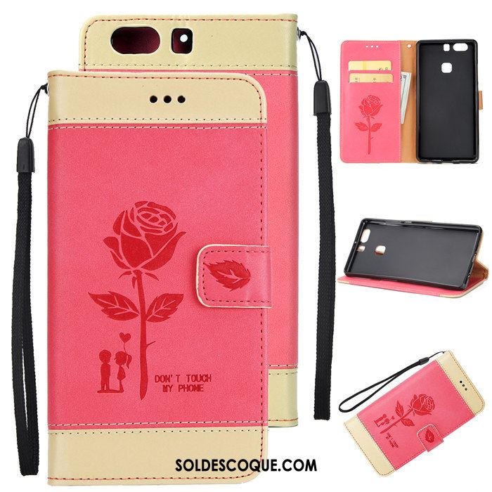 Coque Huawei P9 Protection Étui Rouge Téléphone Portable Étui En Cuir En Vente