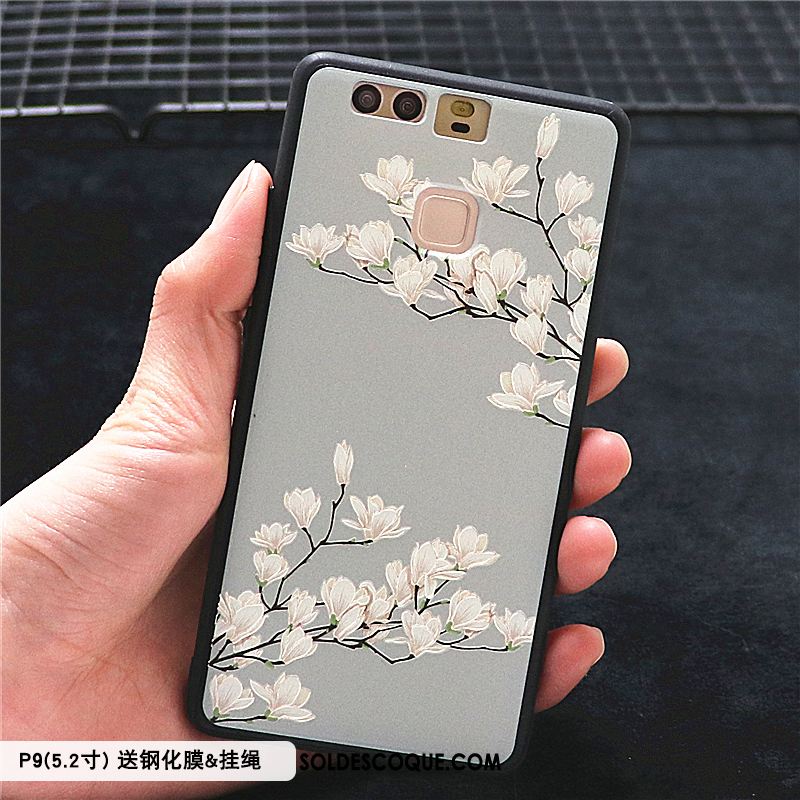 Coque Huawei P9 Tout Compris Style Chinois Délavé En Daim Protection Créatif Pas Cher