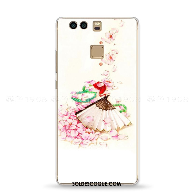 Coque Huawei P9 Vintage Frais Vent Gaufrage Style Chinois Pas Cher