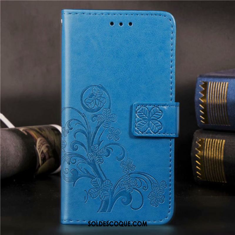 Coque Huawei Y5 2019 Bleu Clamshell Téléphone Portable Fluide Doux Étui Soldes