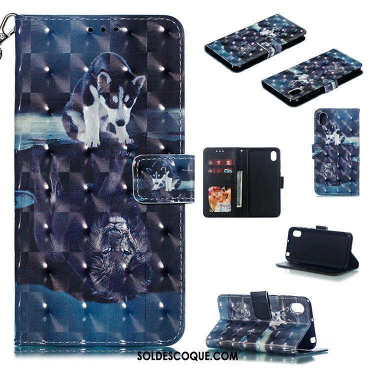 Coque Huawei Y5 2019 Bleu Étui Étui En Cuir Incassable Coque En Silicone Soldes