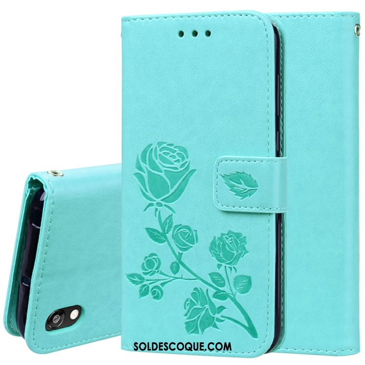 Coque Huawei Y5 2019 Portefeuille Téléphone Portable Étui En Cuir Silicone Vert Pas Cher