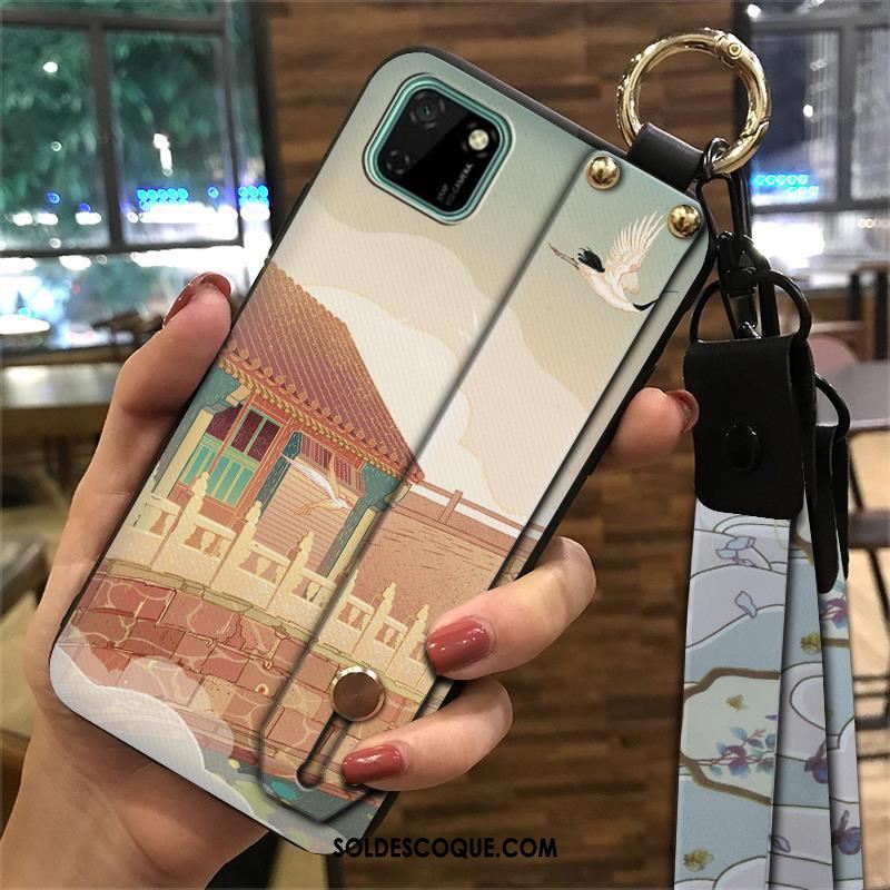 Coque Huawei Y5p Vintage Jaune Tendance Support Étui En Vente