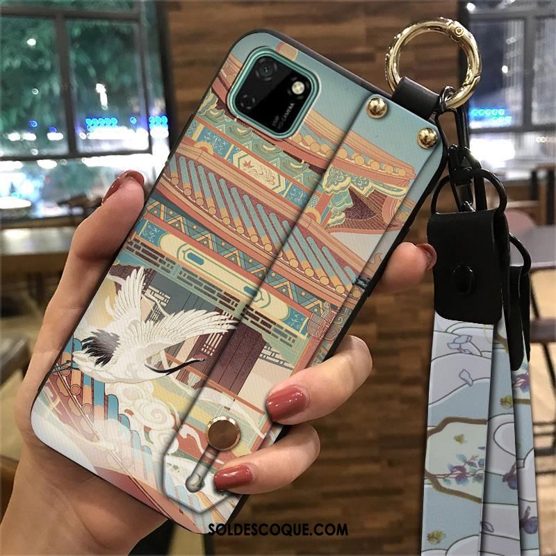 Coque Huawei Y5p Vintage Jaune Tendance Support Étui En Vente