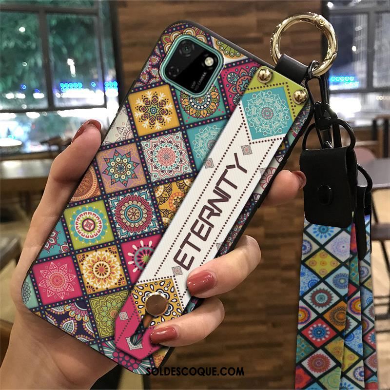 Coque Huawei Y5p Vintage Jaune Tendance Support Étui En Vente