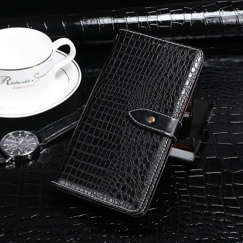 Coque Huawei Y6 2018 Crocodile Modèle Incassable Foncé Téléphone Portable Étui En Cuir Pas Cher