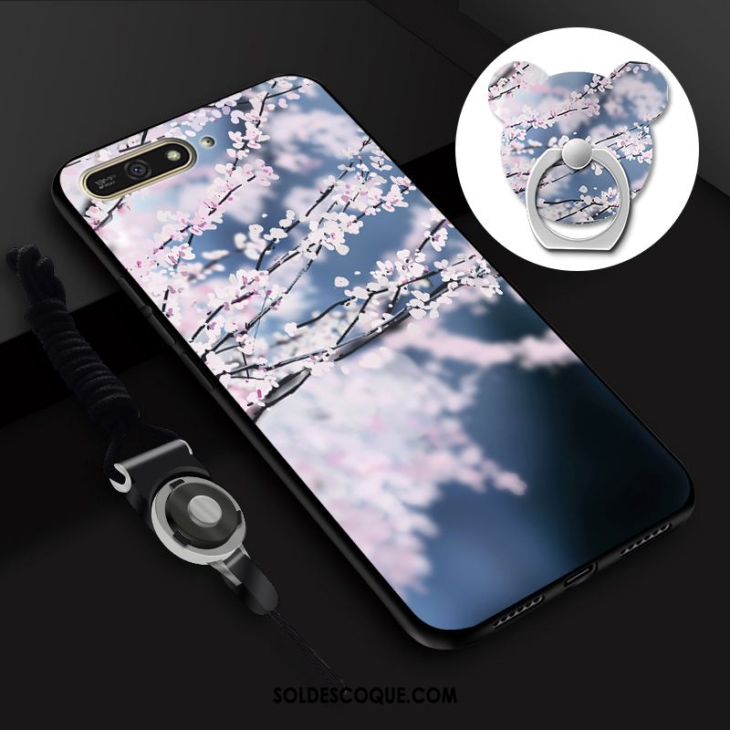 Coque Huawei Y6 2018 Fluide Doux Téléphone Portable Personnalité Étui Rose France