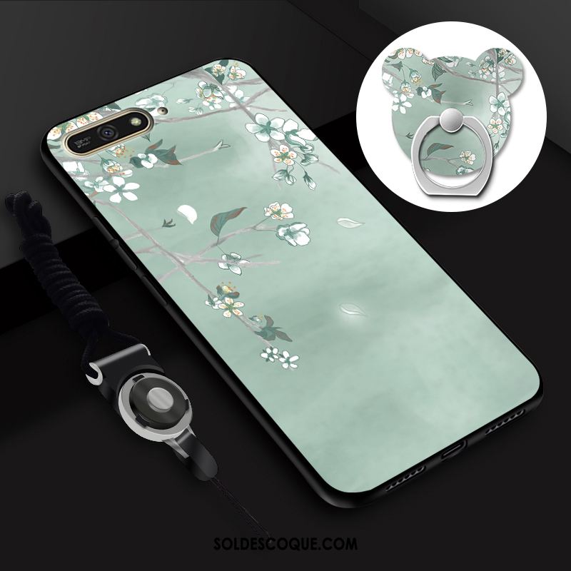 Coque Huawei Y6 2018 Fluide Doux Téléphone Portable Personnalité Étui Rose France