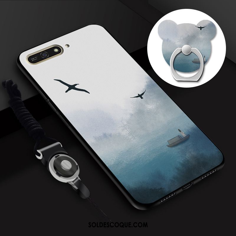 Coque Huawei Y6 2018 Fluide Doux Téléphone Portable Personnalité Étui Rose France