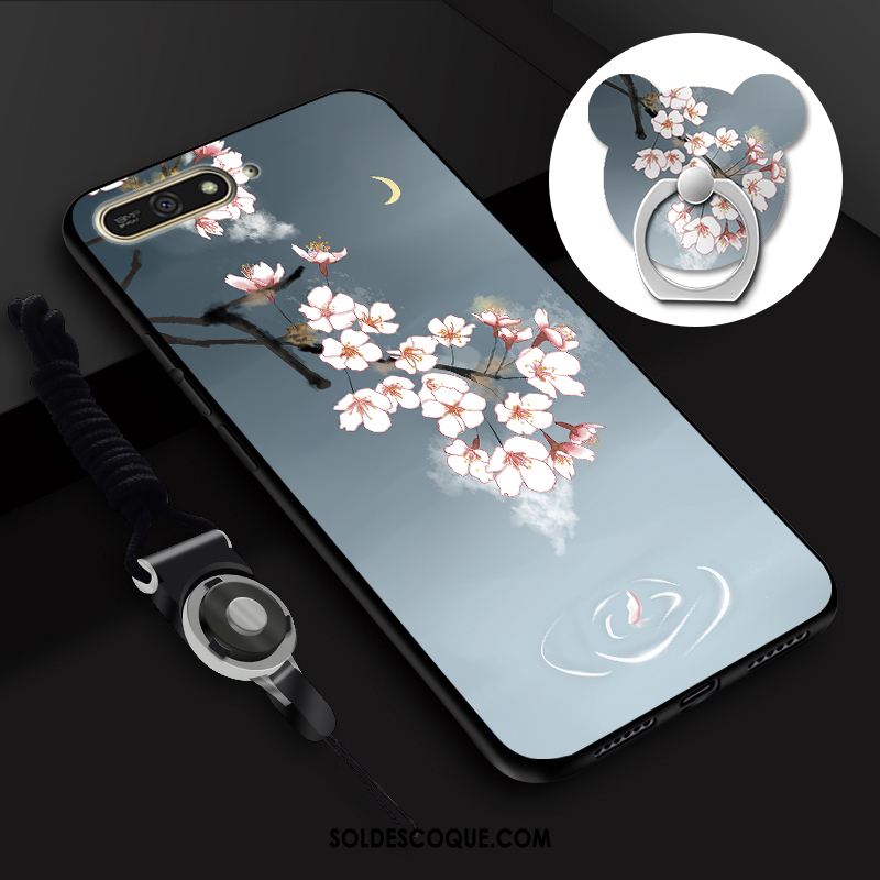 Coque Huawei Y6 2018 Fluide Doux Téléphone Portable Personnalité Étui Rose France