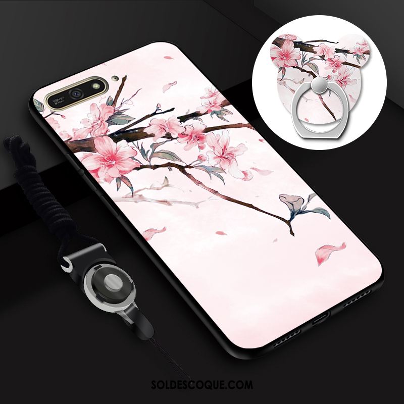 Coque Huawei Y6 2018 Fluide Doux Téléphone Portable Personnalité Étui Rose France