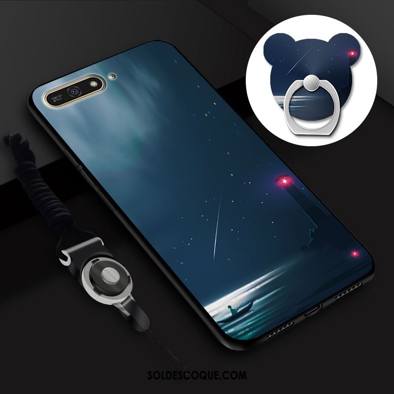 Coque Huawei Y6 2018 Fluide Doux Téléphone Portable Personnalité Étui Rose France