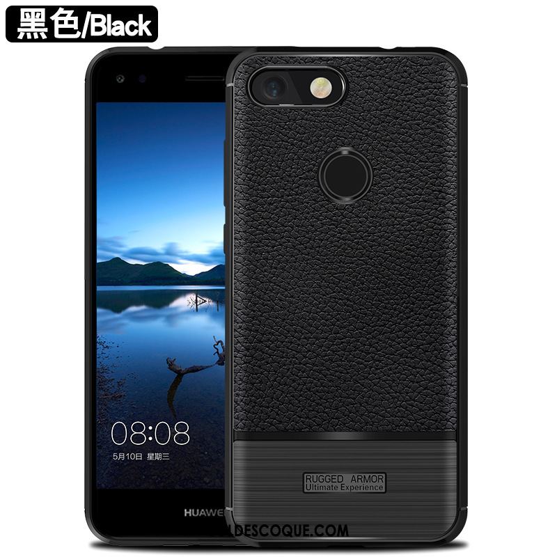 Coque Huawei Y6 2018 Incassable Fluide Doux Litchi Silicone Modèle Fleurie Pas Cher