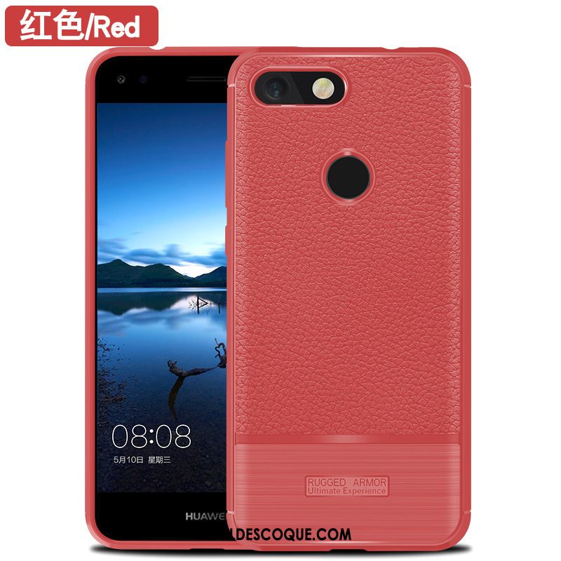 Coque Huawei Y6 2018 Incassable Fluide Doux Litchi Silicone Modèle Fleurie Pas Cher