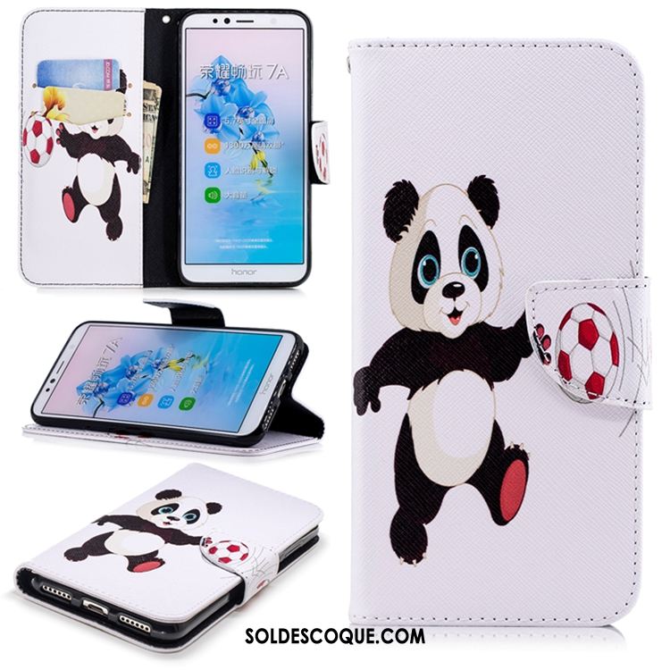 Coque Huawei Y6 2018 Incassable Tout Compris Téléphone Portable Étui En Cuir Blanc Pas Cher