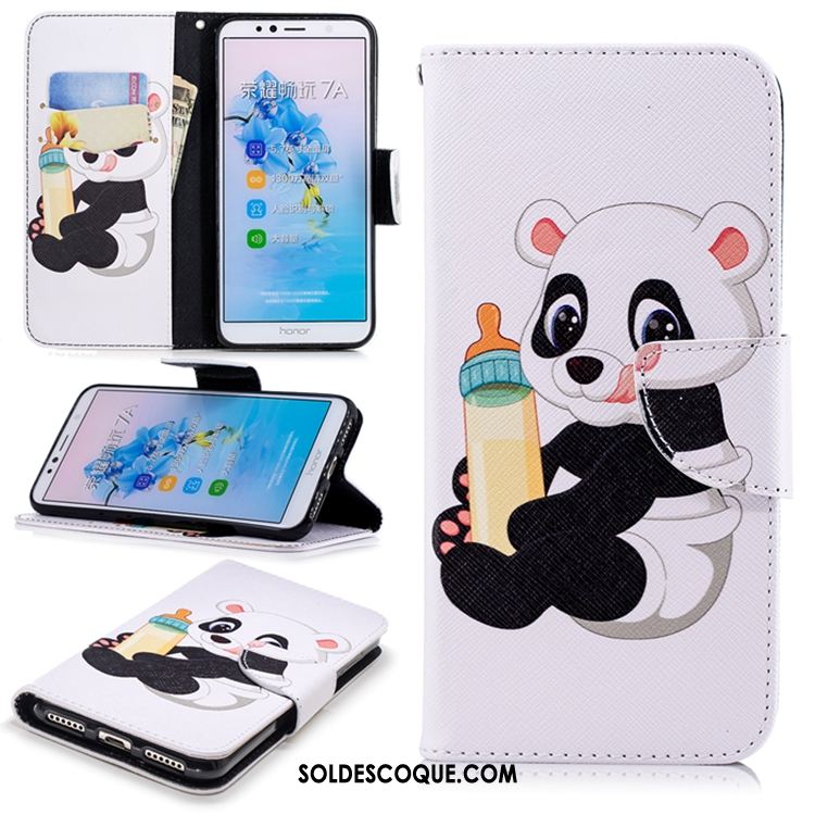 Coque Huawei Y6 2018 Incassable Tout Compris Téléphone Portable Étui En Cuir Blanc Pas Cher