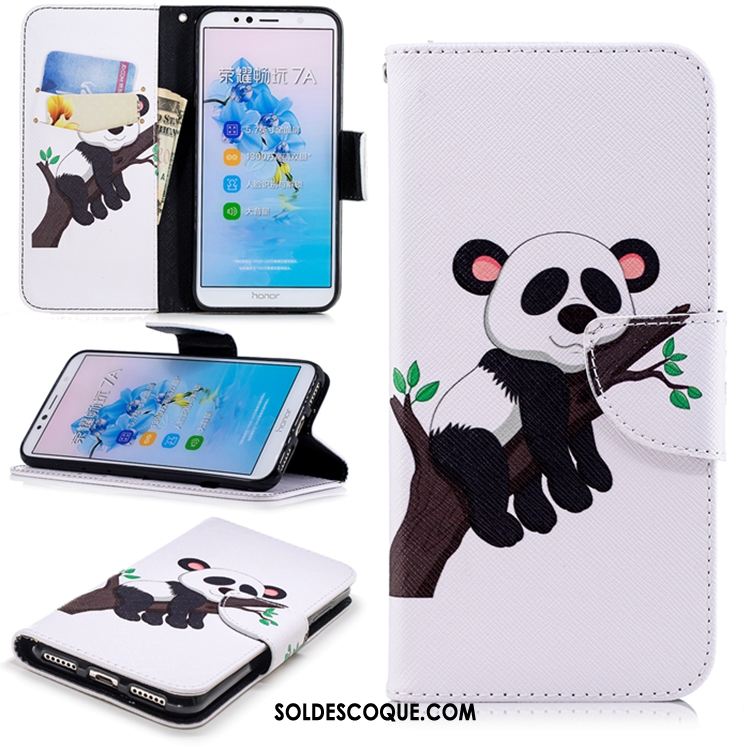 Coque Huawei Y6 2018 Incassable Tout Compris Téléphone Portable Étui En Cuir Blanc Pas Cher