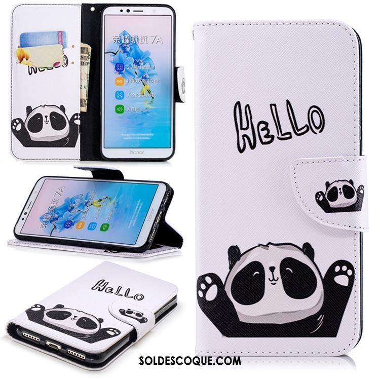 Coque Huawei Y6 2018 Incassable Tout Compris Téléphone Portable Étui En Cuir Blanc Pas Cher